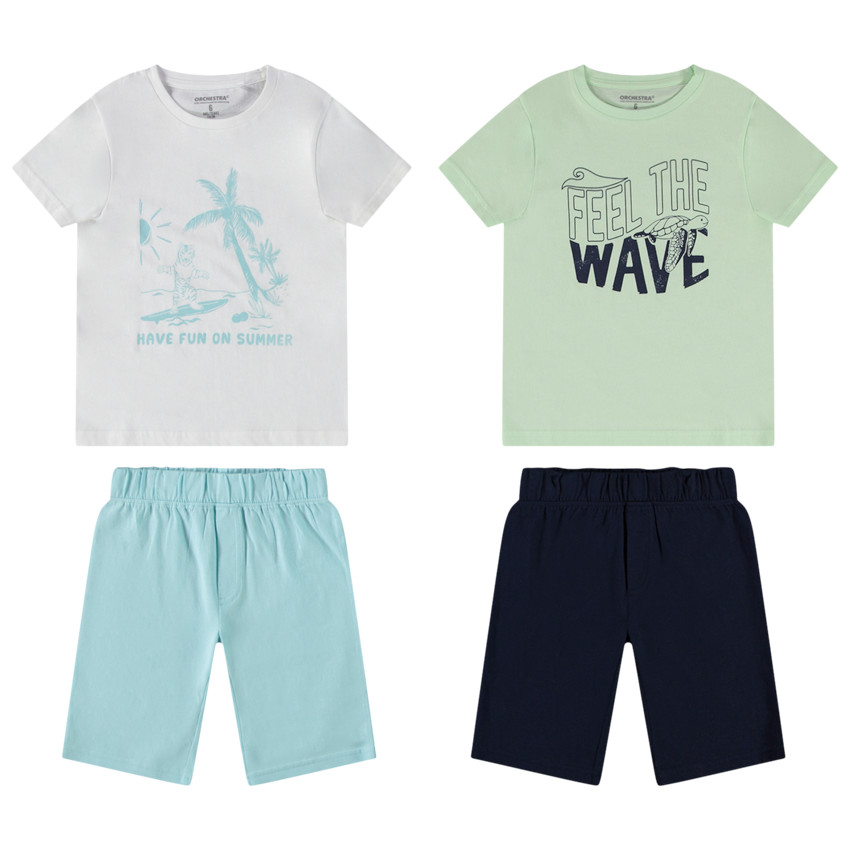 Lot de 2 pyjamas courts prints fantaisie pour garçon 