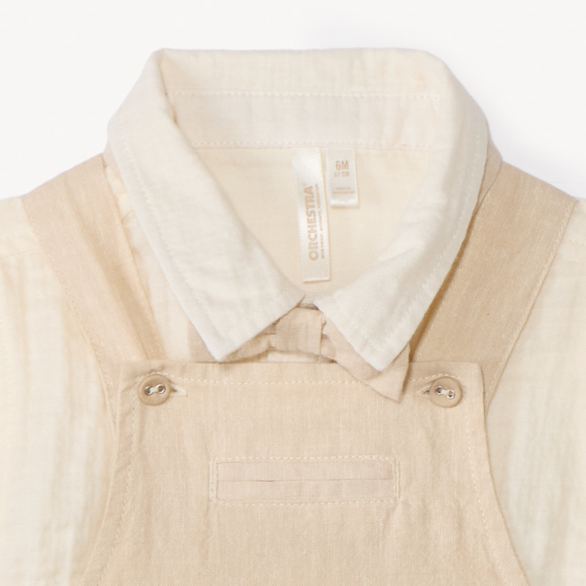 Ensemble 2 pièces chemise + salopette pour bébé garçon 