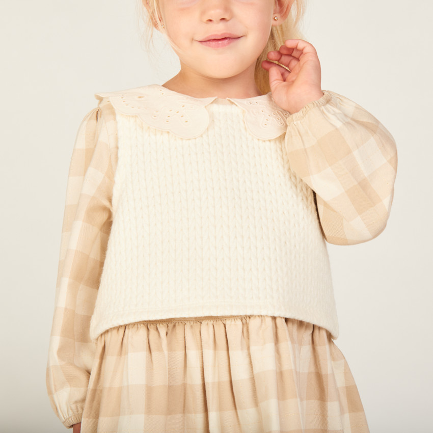 Ensemble 2 pièces avec robe à carreaux pour bébé fille 