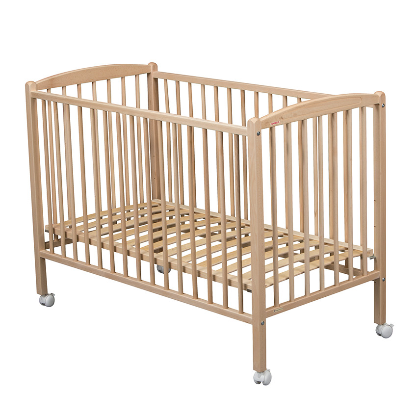 Bed Arthur 60 x 120 cm met wieltjes– Natuur gelakt 