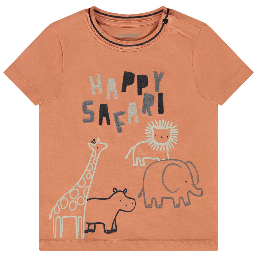 T-shirt met korte mouwen Happy Safari voor babyjongen 