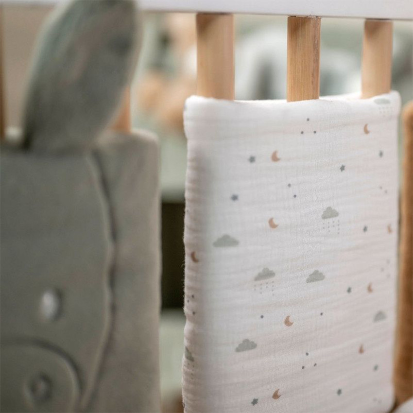 Set van 6 spijlenbeschermers voor babybed en park 