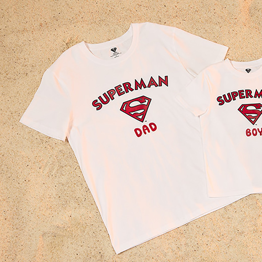 T-shirt manches courtes print Superman Warner pour homme 