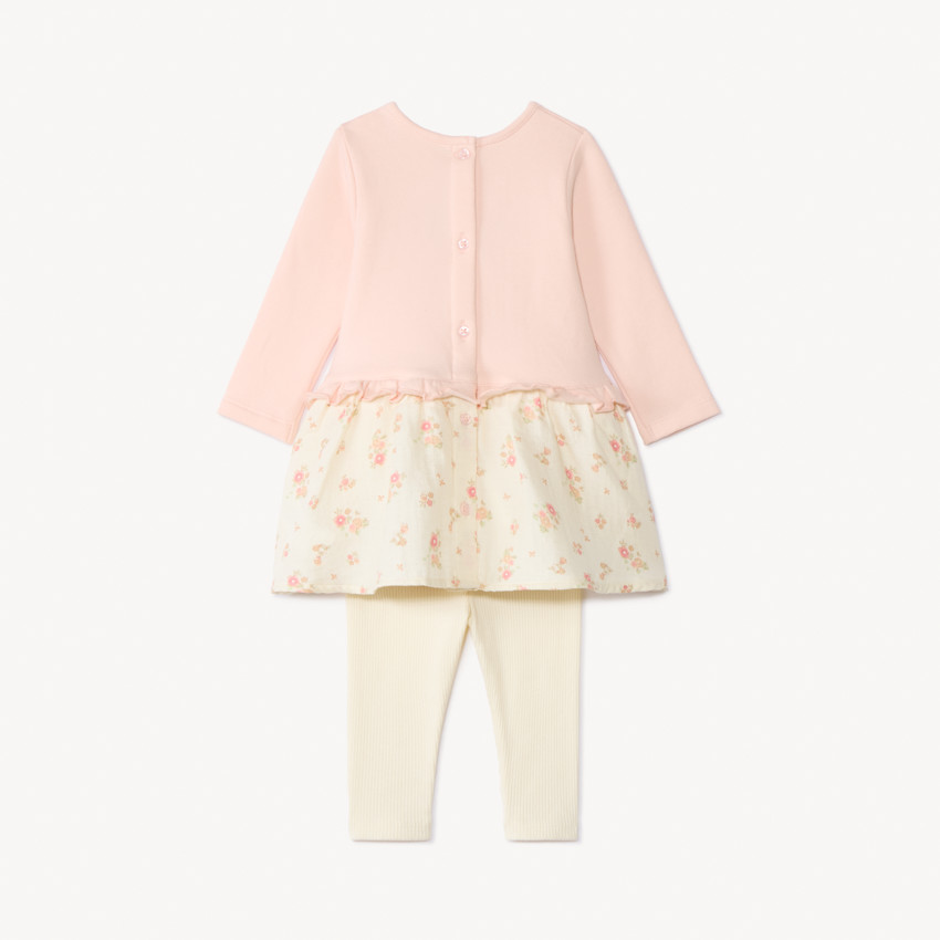 Ensemble 2 pièces robe effet 2 en 1 + caleçon pour bébé fille 