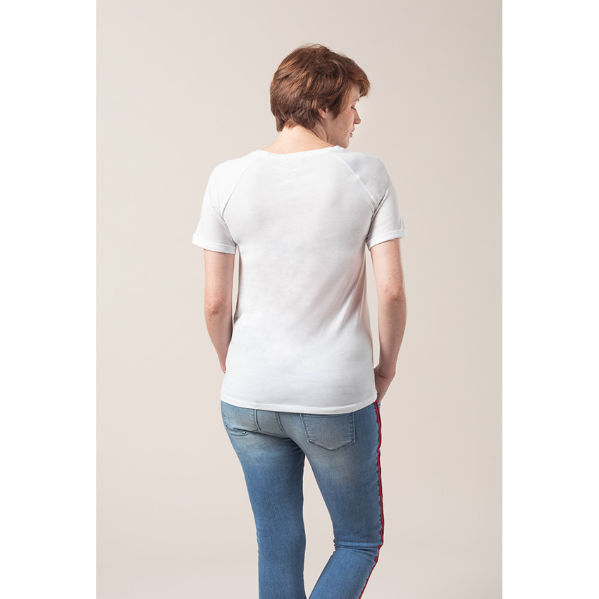 Zwangerschapsshirt met korte mouwen en print met boodschap 