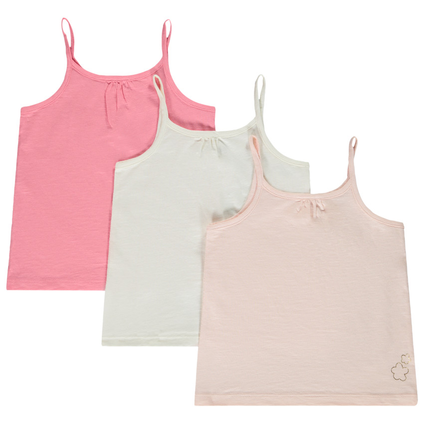 Lot de 3 débardeurs unis pour bébé fille 