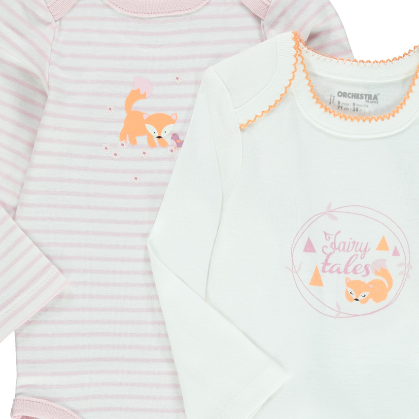 Lot de 5 bodies manches longues avec imprimés thème renard 