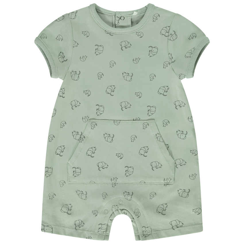 Combinaison courte imprimé éléphants pour bébé garçon 