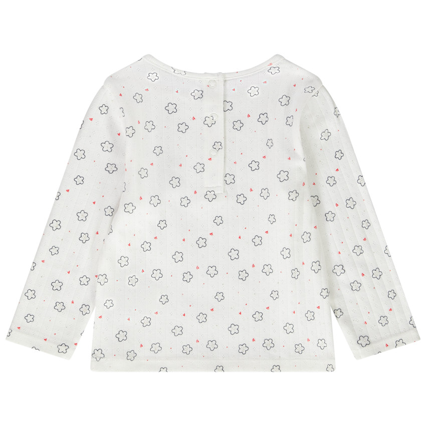 T-shirt manches longues effet côtelé pour bébé fille 
