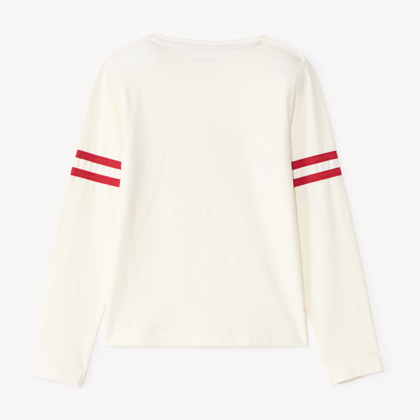 T-shirt manches longues print varsity pour fille 