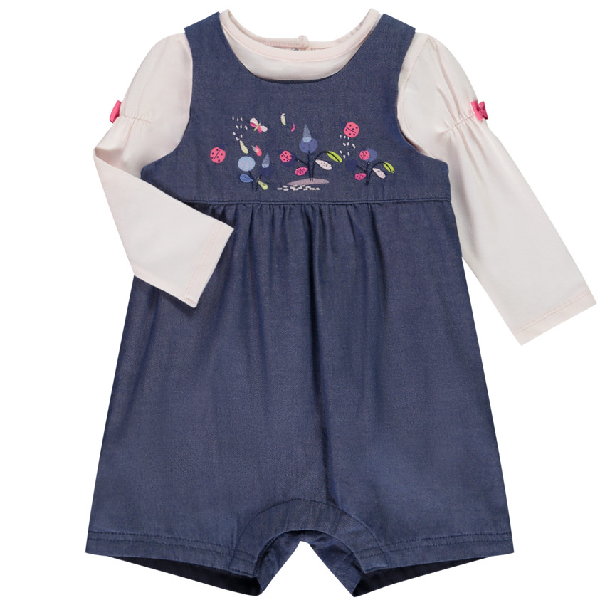 Korte jumpsuit + t-shirt met lange mouwen voor meisjes 