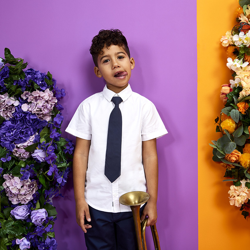 Set cravate + nœud papillon imprimé palmiers pour garçon 