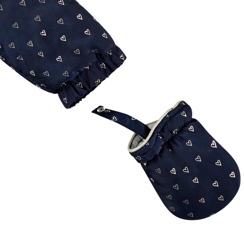 Combi-pilote imprimée coeurs doublée sherpa pour bébé fille 