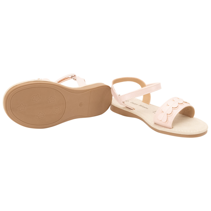 Scandales rose poudré à velcros et patch coeur pour fille 