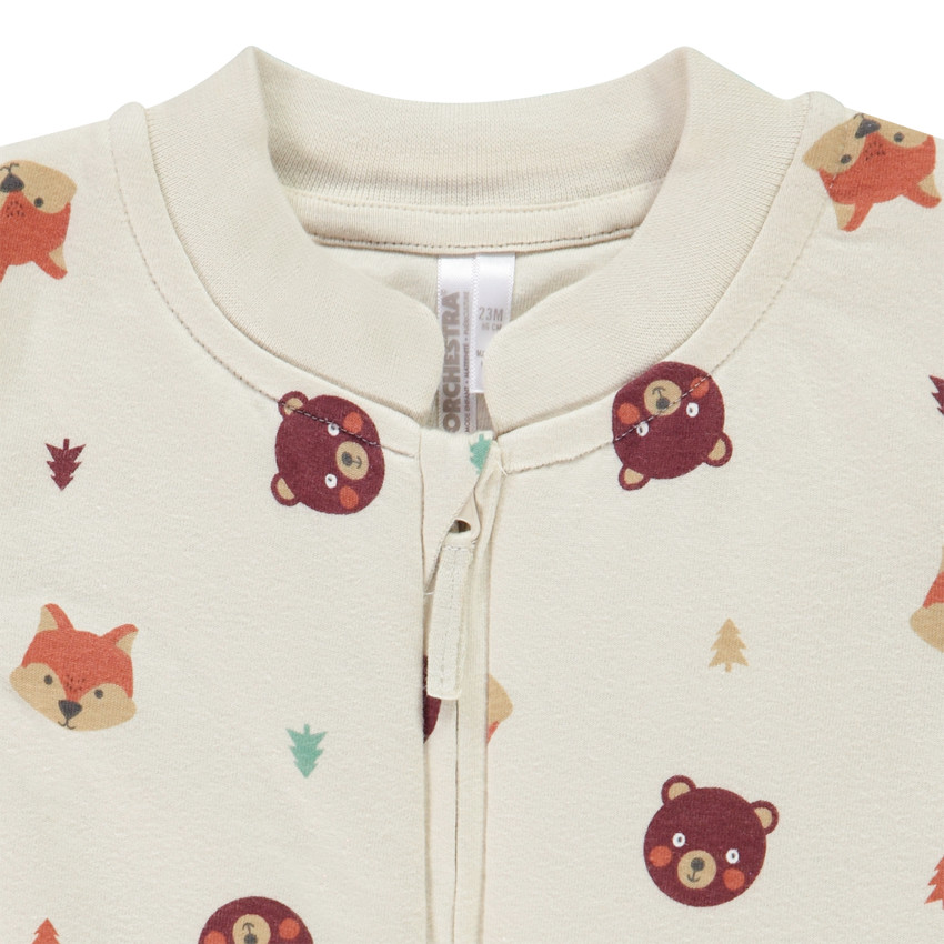 Sur-pyjama en coton imprimé renard/ours pour bébé garçon 