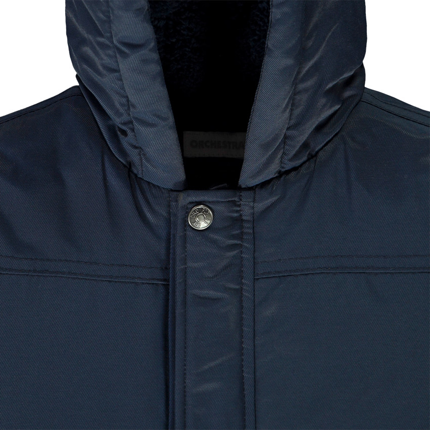 Parka en twill avec poches à rabat et doublure en sherpa pour bébé garçon 