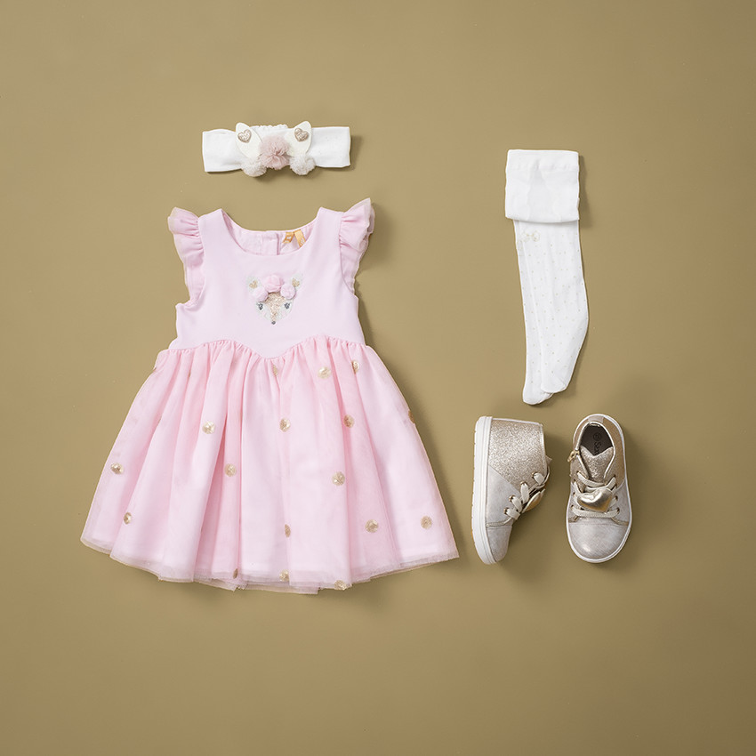 Bottillons de marche à paillettes dorées pour bébé fille 