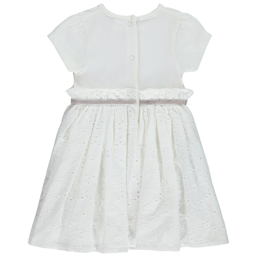 Robe body met korte mouwen print Tour Eiffel + Engels borduursel voor baby meisje 