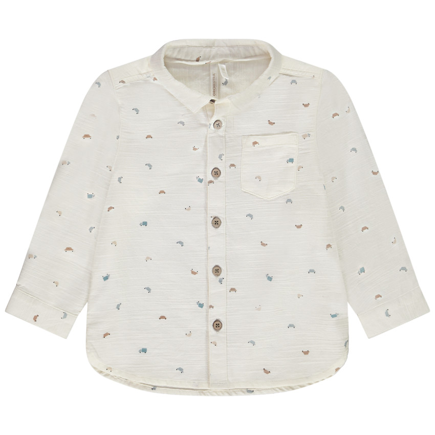 Hemd lange mouwen met voertuigenprint voor baby jongen 