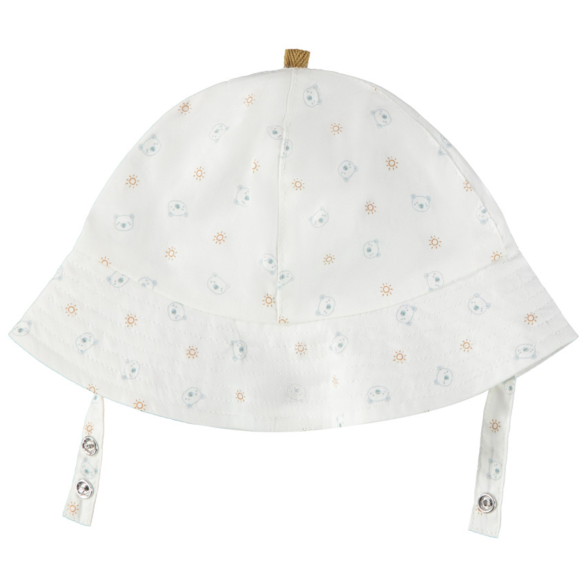 Bob in popeline bedrukt met beren/zonnen voor baby jongen 