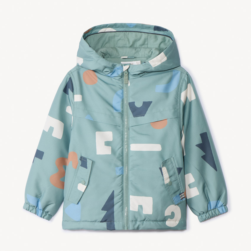 Coupe-vent à capuche imprimé arty pour garçon  