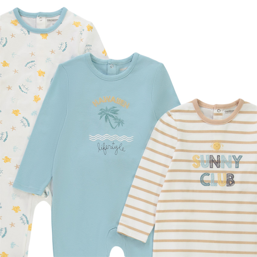Lot de 3 dors-bien en jersey imprimé fantaisie pour bébé garçon 