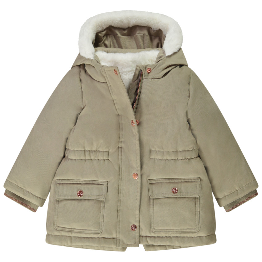 Parka Grand Froid 2-in-1 gevoerd met imitatiebont voor baby meisjes 