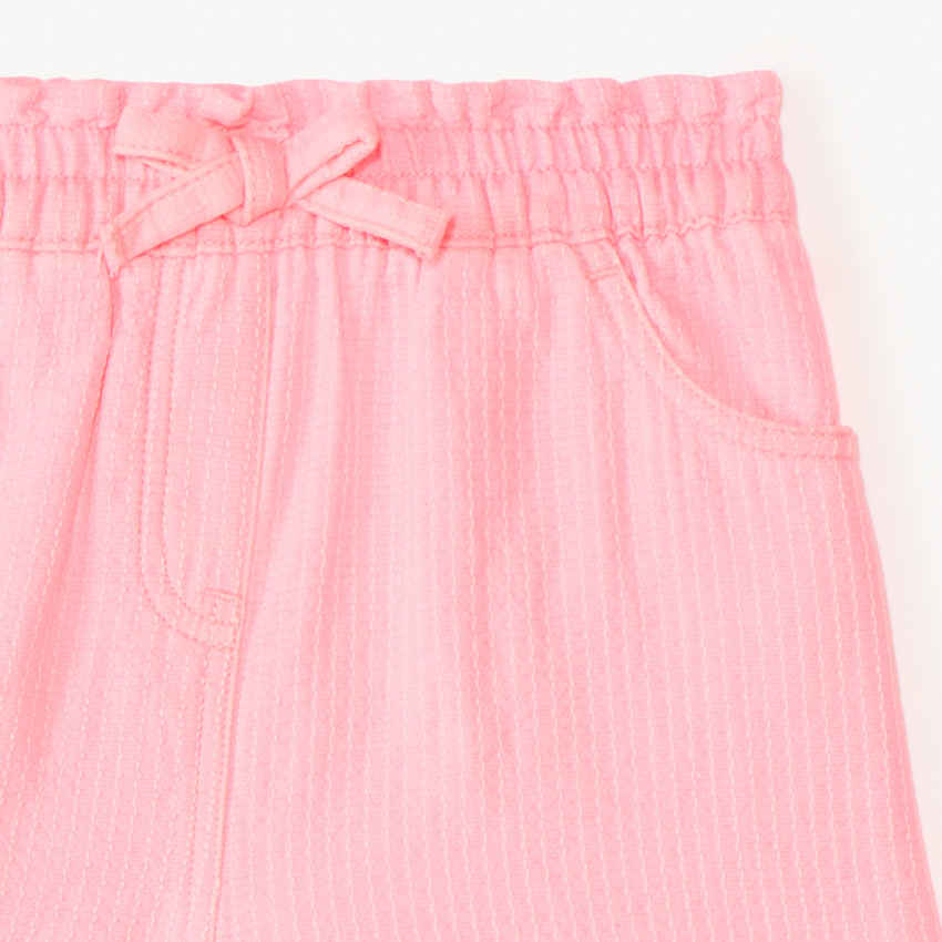 Short en toile coloris uni pour bébé fille 