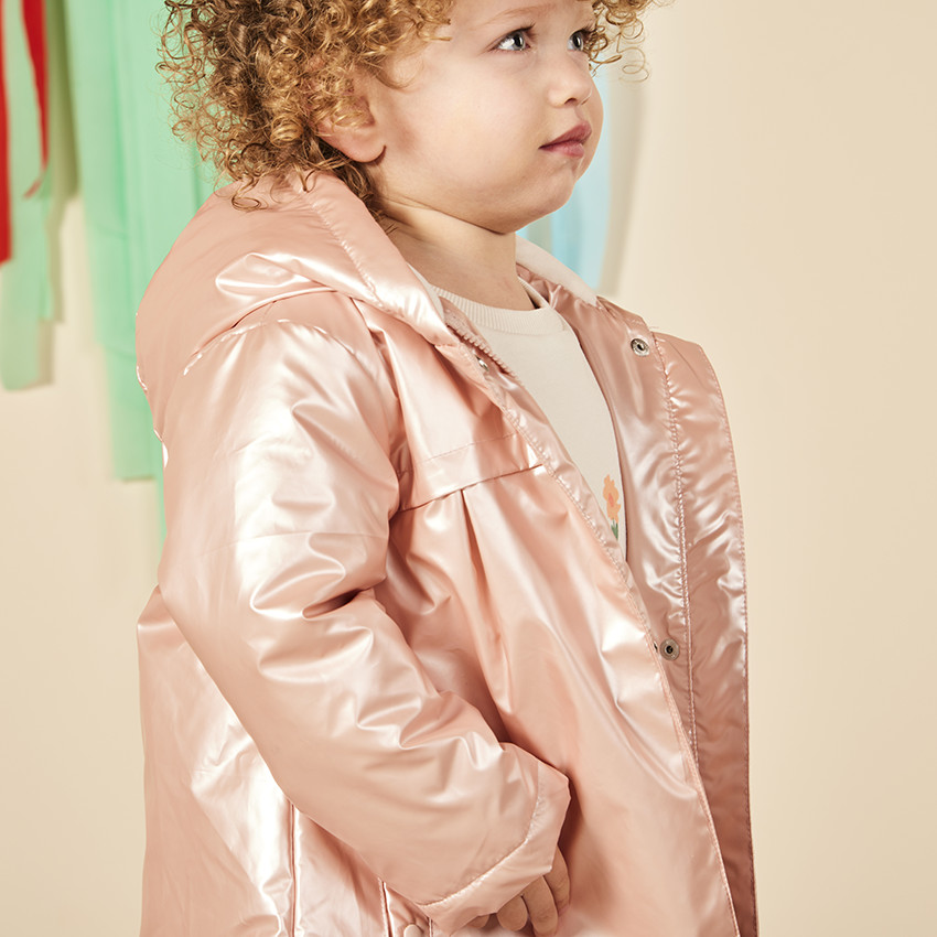 Parka gomme déperlante effet nacré pour bébé fille 