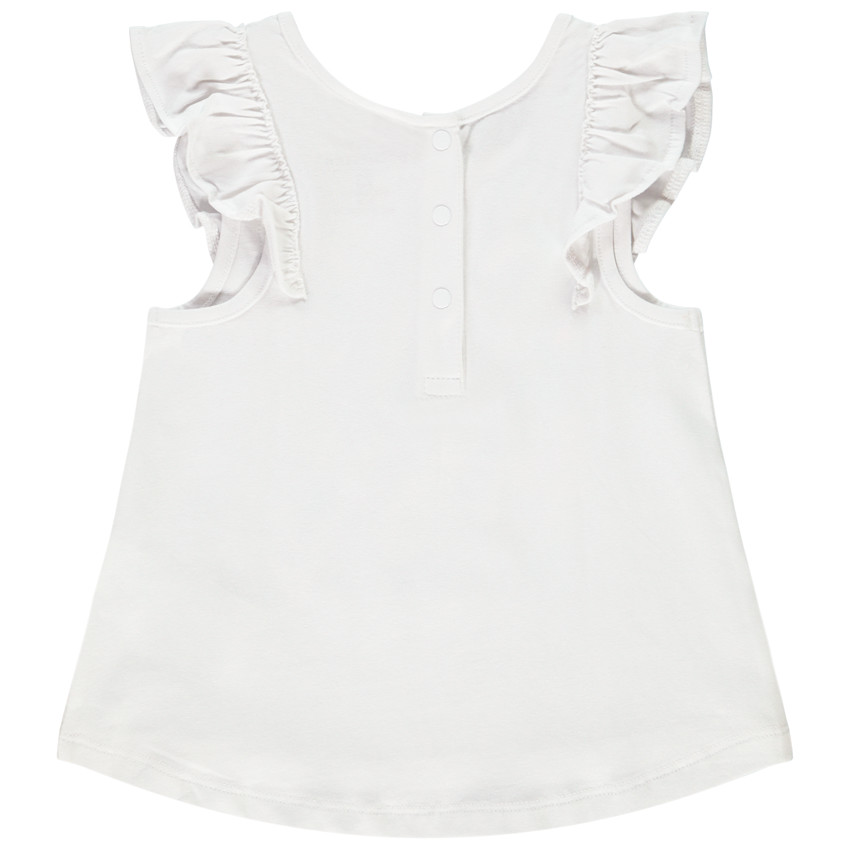 Débardeur manches courtes volantées avec print pour bébé fille 