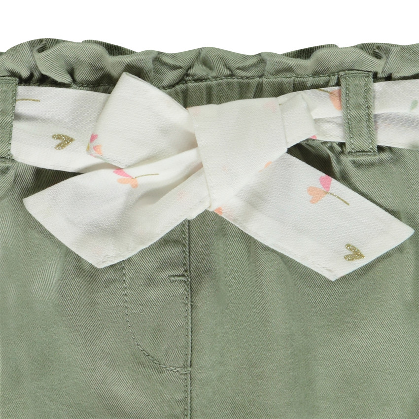 Short van stof met strikceintuur voor baby meisjes 