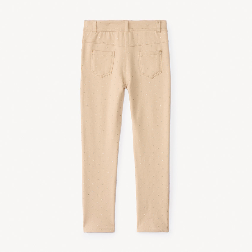 Pantalon skinny imprimé pois pailletés pour fille 