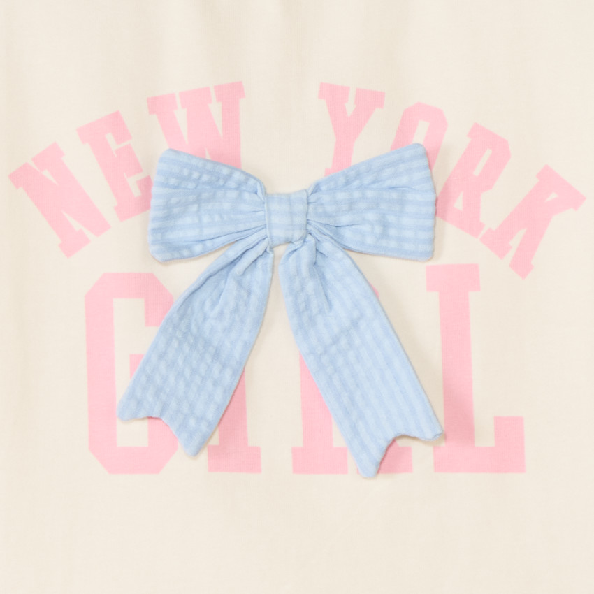 T-shirt met korte mouwen in knoopvorm voor meisjes 