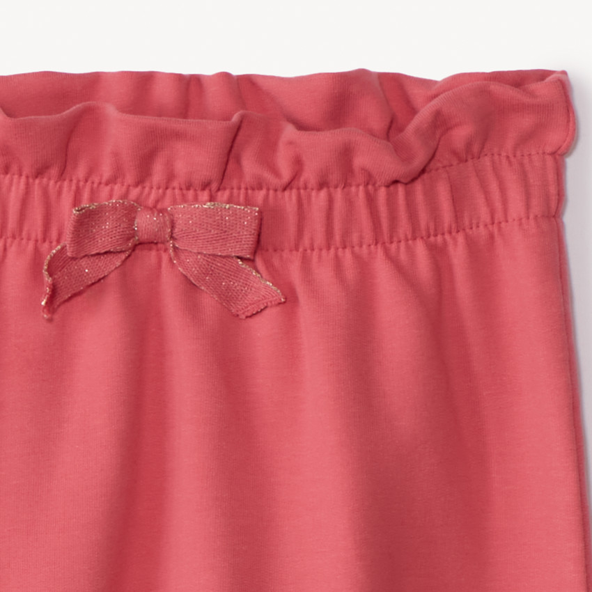 Joggingbroek in fleece met elastische taille en volantafwerking voor babymeisje 