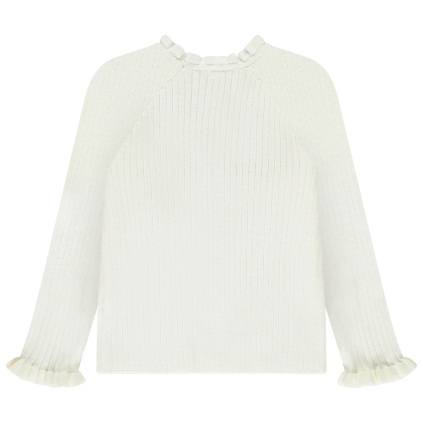 Trui met ribbelstructuur en mooie knoppen voor meisjes 