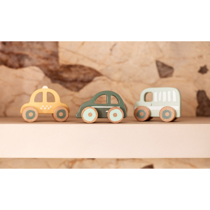 Auto's in hout 3 eenheden 