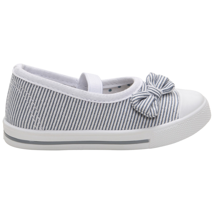 Babies van stof met gestreepte glanzende draad en knoop 