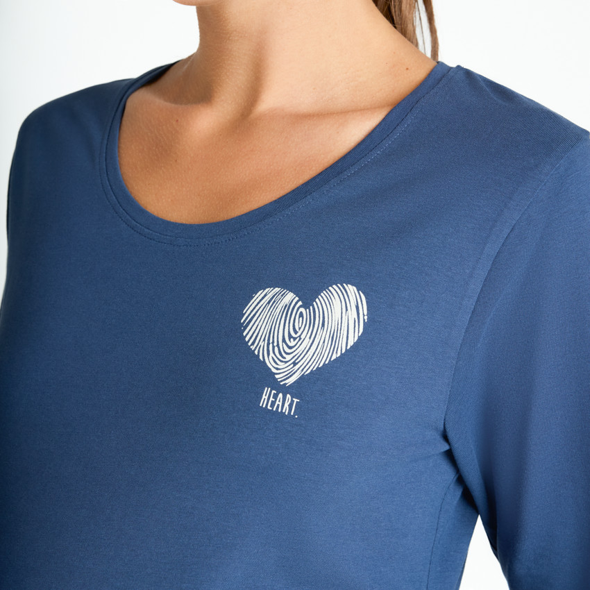 T-shirt met lange mouwen voor zwangerschap met hartprint 