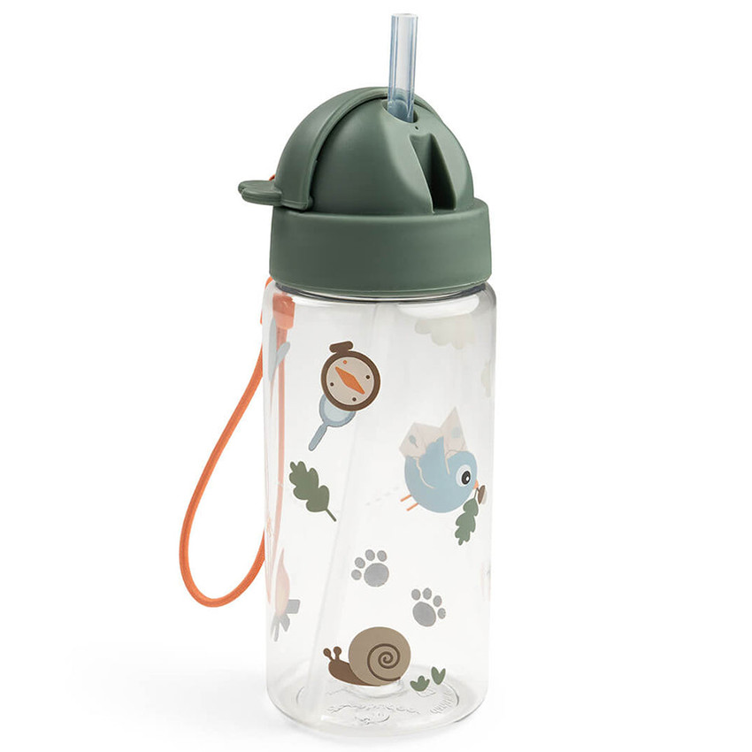 Drinkfles met rietje 350ml Trails Groen  