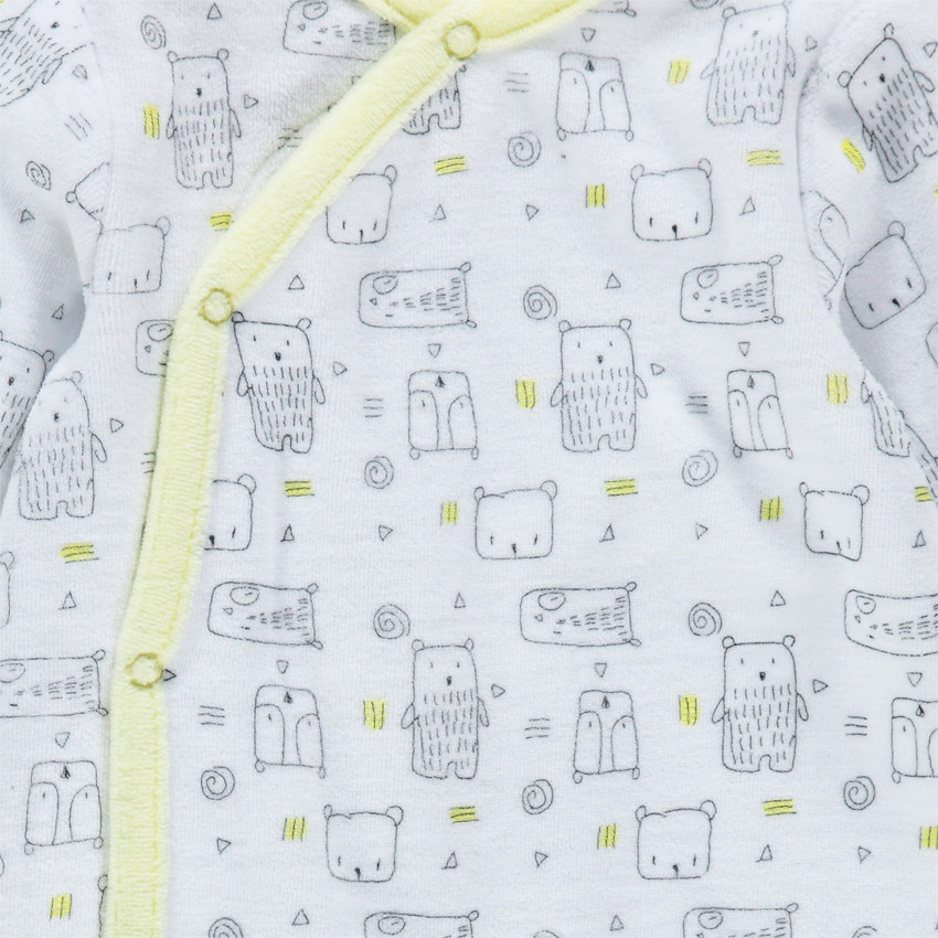 Lot de 2 dors-bien en velours uni/imprimé motif ourson 