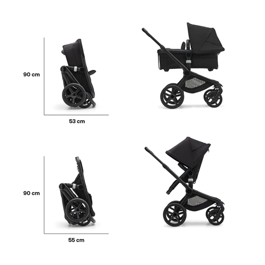 Poussette Base FOX 5 -Chassis Graphite/Gris Chiné 