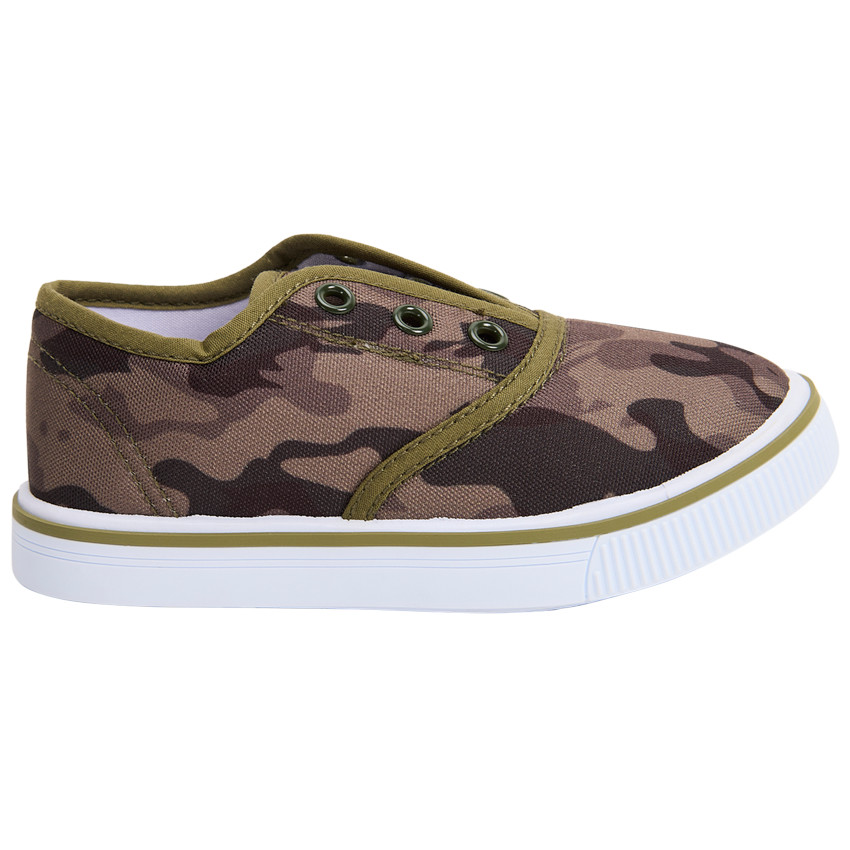 Lage canvas sneakers met camouflageprint voor baby jongen 