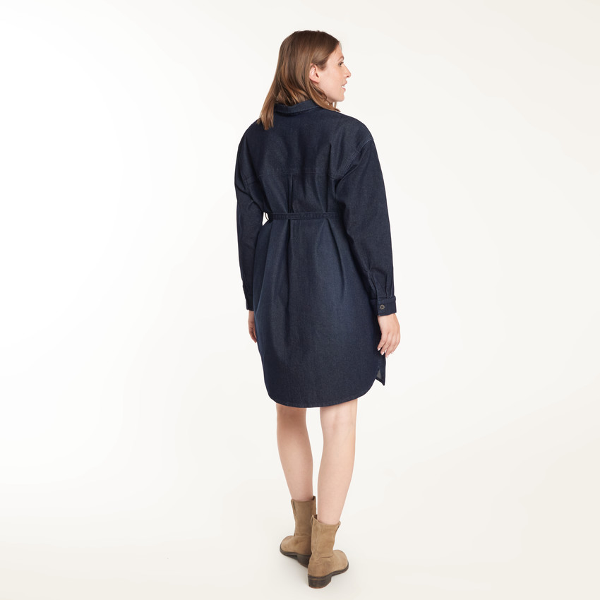 Robe-chemise de grossesse en denim 