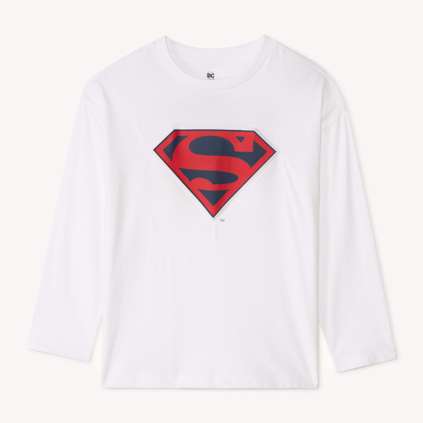 Langarm T-shirt Superman Warner met reliëf voor jongens 