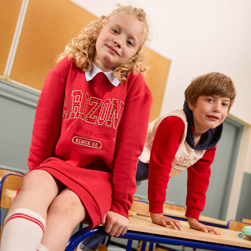 Fantasiejurk van fleece met hemdkraag voor meisjes 