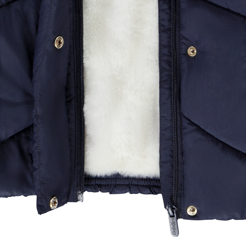 Doudoune matelassée à capuche doublure sherpa pour fille 