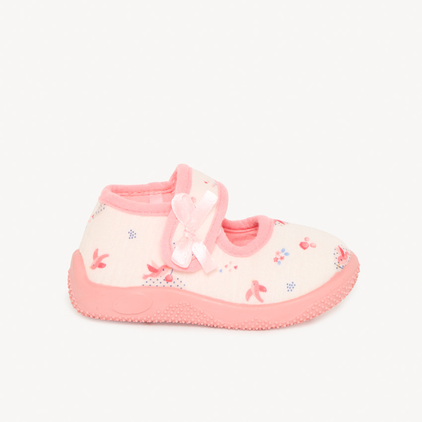 Chaussons babies imprimé fantaisie pour bébé fille 