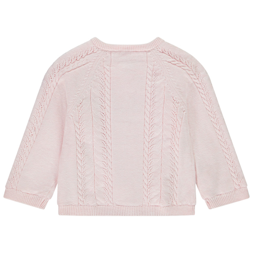 Vest met lange mouwen in uni gebreid voor meisjes 