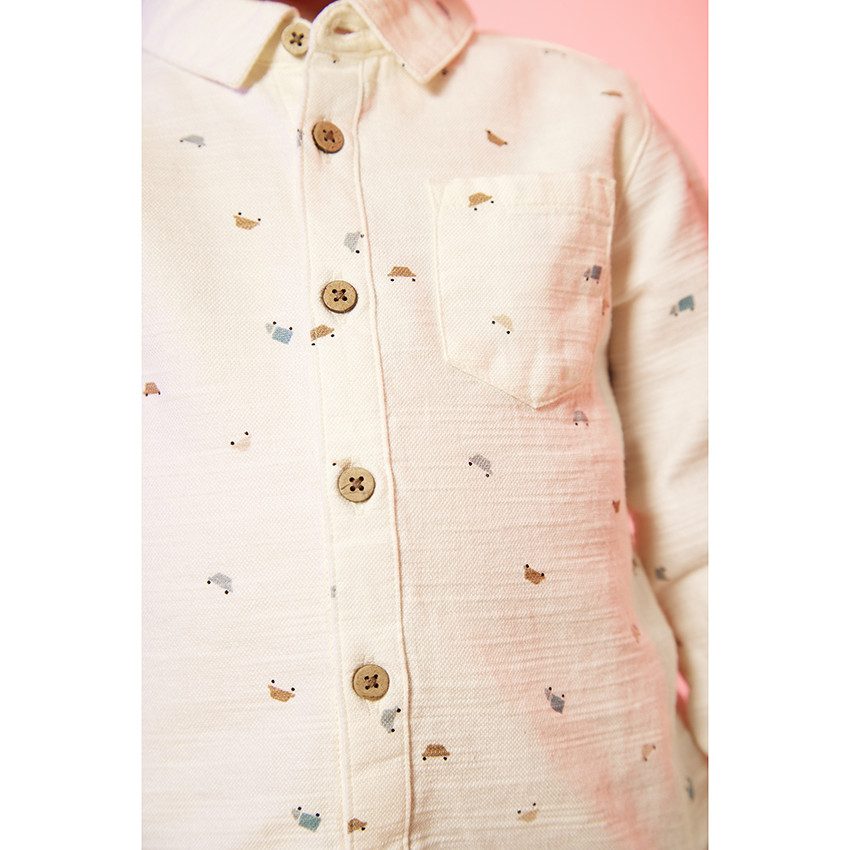 Hemd lange mouwen met voertuigenprint voor baby jongen 