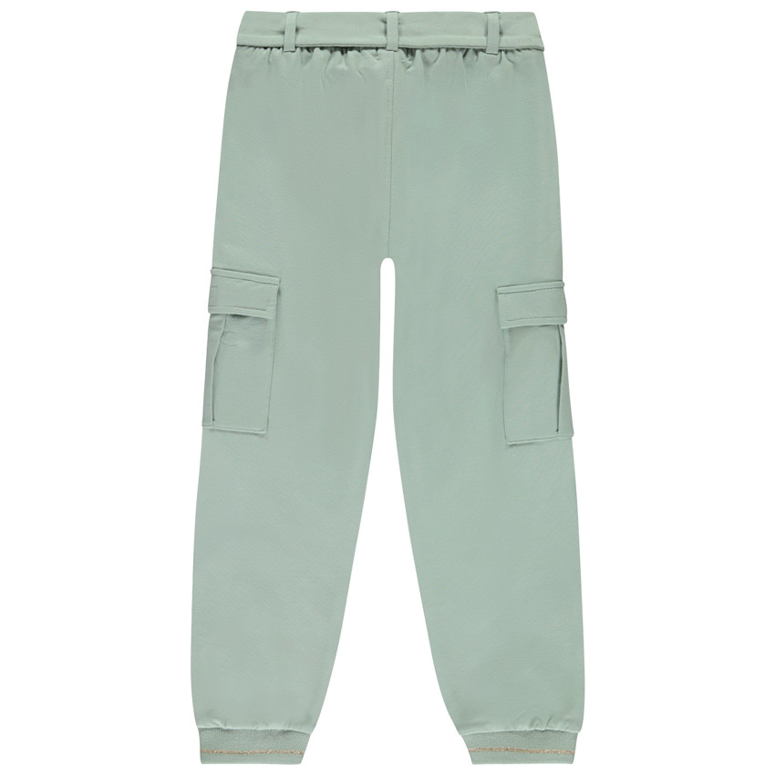 Pantalon de jogging uni avec ceinture à nouer pour fille  